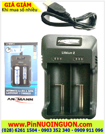 Ansman Lithium 2 _Sạc pin Lithium 18650, 14500, 18350, 26550, 16340, CR123A,.. |HẾT HÀNG 